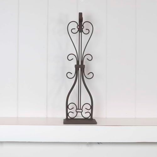 fireplace mantel wreath hanger, adjustable height christmas wreath, front angle view