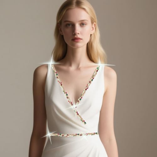 pearly jun 2 yards rhinestone trim chain crystal, side view