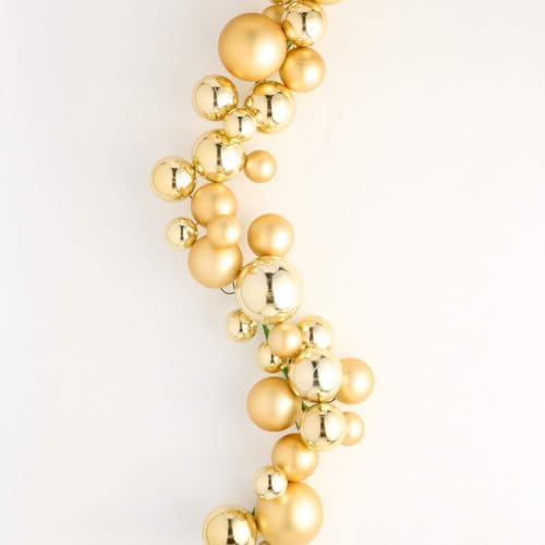 raz imports red green and gold ball christmas, side view