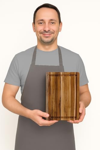 teakhaus edge-grain teak wood cutting board with juice, main product view