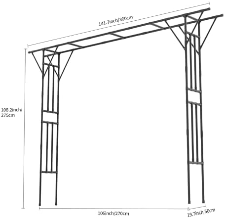 flat top garden arch trellis 11ft x 9ft, close-up detail