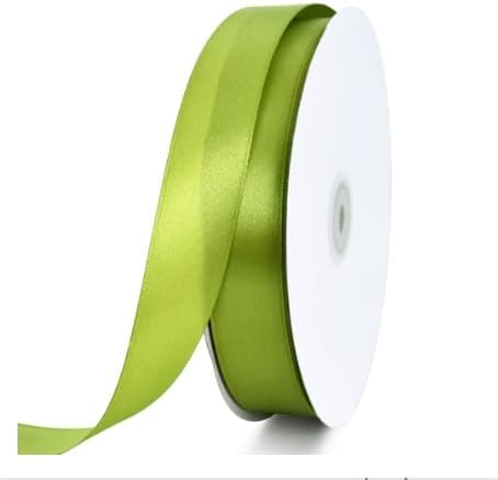 TONIFUL 1 Inch x 100yds Sage Olive Green Satin Ribbon, Thin Solid Color Satin Ribbon for Gift Wrapping, Crafts, Hair Bows Making, Wedding Party Decoration, Invitation Cards, Floral Bouquets