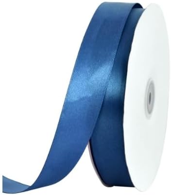 TONIFUL 1 Inch x 100yds Navy Deep Blue Satin Ribbon, Thin Solid Color Satin Ribbon for Gift Wrapping, Crafts, Hair Bows Making, Wedding Party Decoration, Invitation Cards, Floral Bouquets
