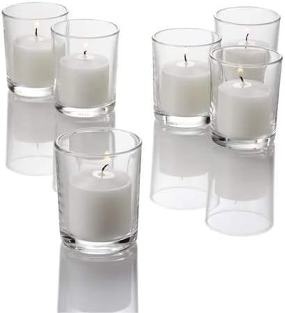 WGV Tea Light Votive Candle Holder 2x2.4, Clear Tiny Utility Cylinder Glass Vase, Small Planter Terrarium for Home Accent Decor, 24 Pieces