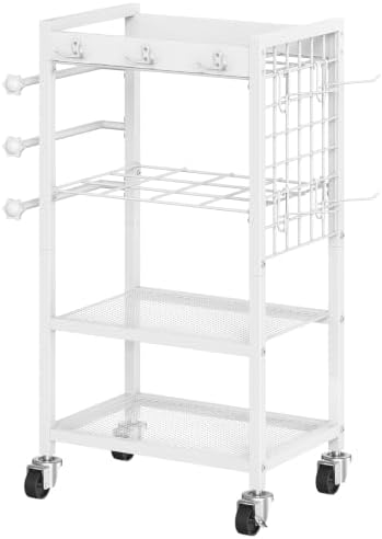 hoobro wrapping paper storage cart, rolling craft storage, view 9