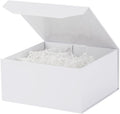 1 Pcs 6x6x3 Inch White Magnetic Gift Box Small Magnetic Box with Crinkle Paper White Small Gift Box with Shredded Paper Luxury Gift Boxes with Lids for Presents