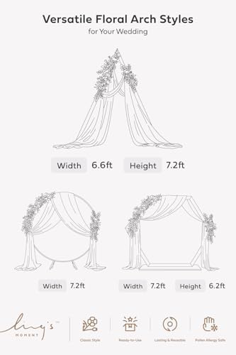 ling's moment wedding arch flowers, arbor decor, 5-piece, package contents