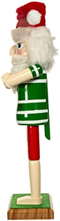 kurt s. adler 15-inch wooden yoga santa nutcracker, close-up detail