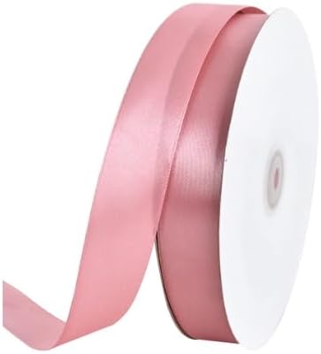 TONIFUL 1 Inch x 100yds Rose Gold Satin Ribbon, Thin Solid Color Satin Ribbon for Gift Wrapping, Crafts, Hair Bows Making, Wedding Party Decoration, Invitation Cards, Floral Bouquets, Christmas