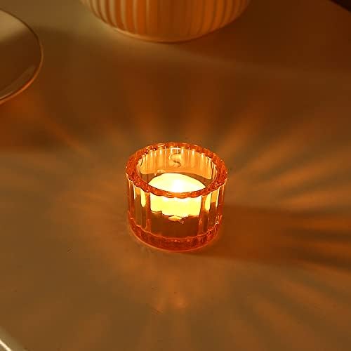 GOLDEAL 12Pcs Gold Round Tealight Candle Holders,Thick Glass Tea Light Candle Holder Decor,Candlestick for Wedding Decor,Party,Baby Shower Party,Bridal Shower Party,Table Centerpiece, Home Déco…