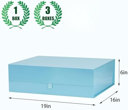 extra large blue gift box 19x16x6 inches,gift boxs, side view