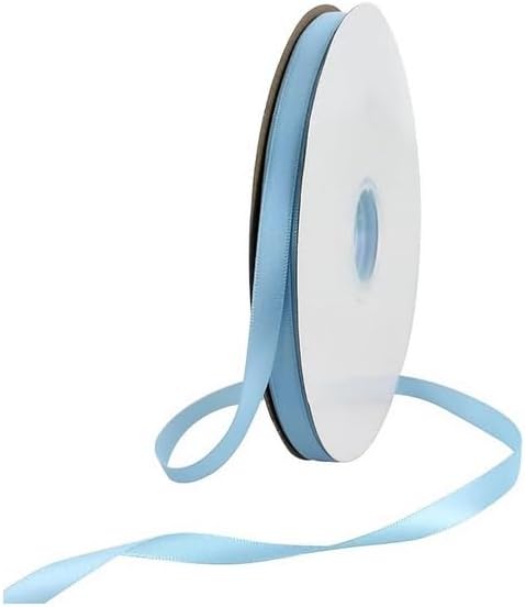 TONIFUL 3/8 Inch x 100yds Sky Blue Satin Ribbon Thin Solid Fabric Ribbons Roll for Gift Wrapping Invitation Floral Hair Balloons Craft Sewing Party Wedding Popsicles Decoration Valentine's Day Bouquet