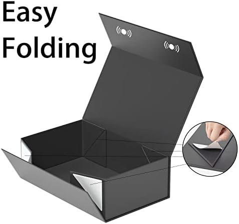ryddoy 5 pack black gift box, 12x6x4'' gift, side view