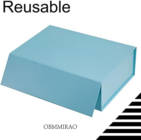 blue magnetic large gift box with lid, 13x9x4, package contents