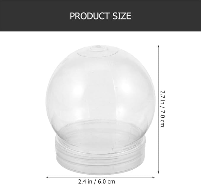 15 Pack 3 inch Snow Globes DIY Snow Globes Clear Plastic Water Globe with Screw Off Cap Water Globe Jar for DIY Crafts Christmas Valentine Home Decoration Snow Globe Clear Fillable Jar Keeps