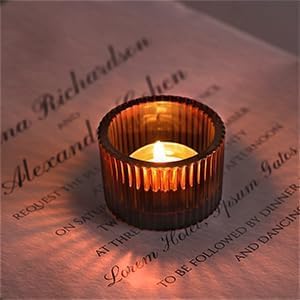 4 Pack Tealight Amber Candle Holders, Votive Tea Light Candle Holder | Glass Candle Holder Fall Wedding Decor Party Supplies for Amber Centerpieces Table Decor Home Decor Heat Resistant