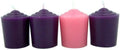 Christmas Decoration Accessory Set (3) Purple (1) Pink 15 Hour Advent Votive Wax Candle