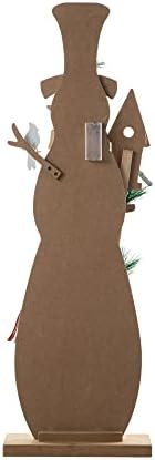 glitzhome 36" h lighted wooden christmas snowman porch on a desk or shelf