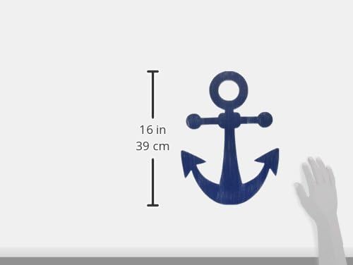 NoJo Little Love Separates Collection Anchor Shaped Wall Art, Navy (Pack of 2)