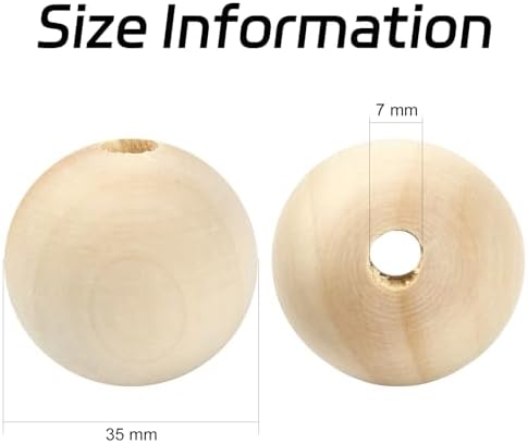 ornazy 100pcs natural wood balls with big hole shown in use