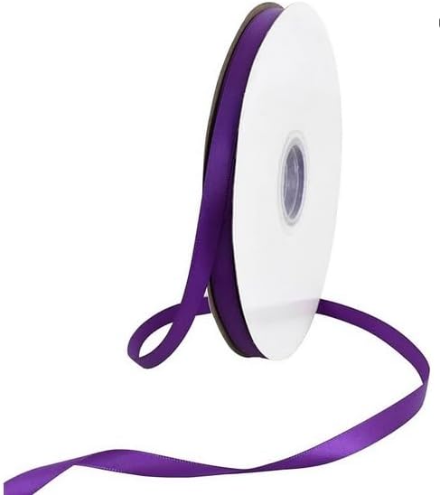 TONIFUL 3/8 Inch x 100yds Purple Satin Ribbon Thin Solid Fabric Ribbons Roll for Gift Wrapping Invitation Balloons Craft Sewing Party Wedding Popsicles Decoration Valentine's Day Bouquet Halloween