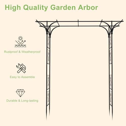 7ft garden arch arbor steel trellis for climbing shown in use