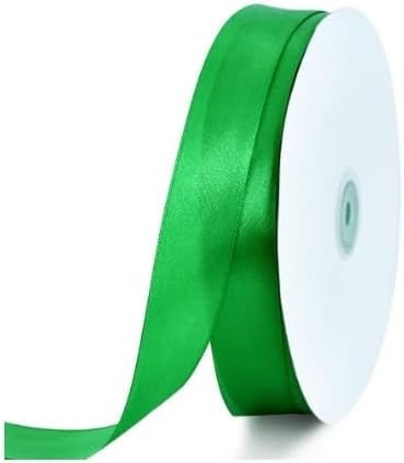 TONIFUL 1 Inch x 100yds Green Satin Ribbon, Thin Solid Color Satin Ribbon for Gift Wrapping, Crafts, Hair Bows Making, Wedding Party Decoration, Invitation Cards, Floral Bouquets