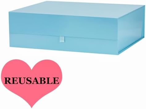 extra large blue gift box 19x16x6 inches,gift boxs on a desk or shelf