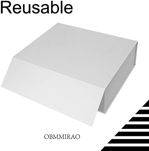 white magnetic large gift box with lid, 13x9x4 showing dimensions