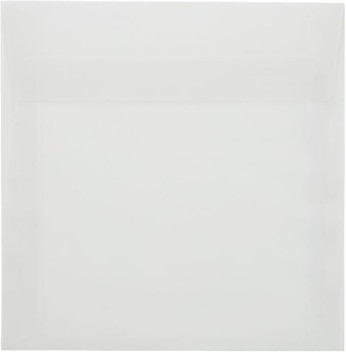 LUXPaper Square Invitation Envelopes | Peel & Press | 6 1/2" x 6 1/2" | Clear Translucent | 30lb. Text | 50 Qty