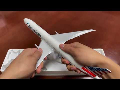 daron skymarks skr715 american 777-300 new livery airplane, front angle view