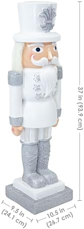 sunnydaze 3ft sterling the silver nutcracker christmas decoration on a desk or shelf