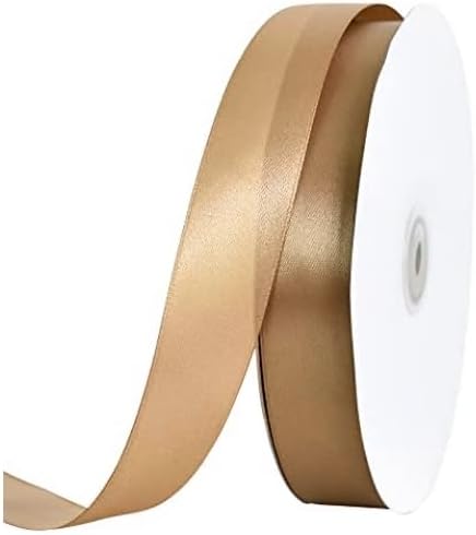 TONIFUL 1 Inch x 100yds Gold Satin Ribbon, Thin Solid Color Satin Ribbon for Gift Wrapping, Crafts, Hair Bows Making, Wedding Party Decoration, Invitation Cards, Floral Bouquets, Christmas