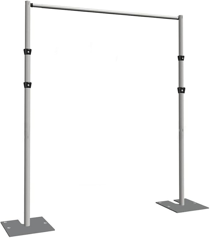 Portable Pipe and Drape Heavy Duty Backdrop Stand, ADJ Metal Frame and Heavy Metal Base for Wedding, Birthday Party, Photography Backdrop (Tall(4-10FT) & CrossPipe-10FT)