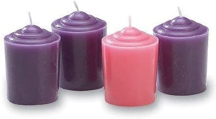 CB Four Piece Purple Pink Christmas Season 15 Hour Advent Candles