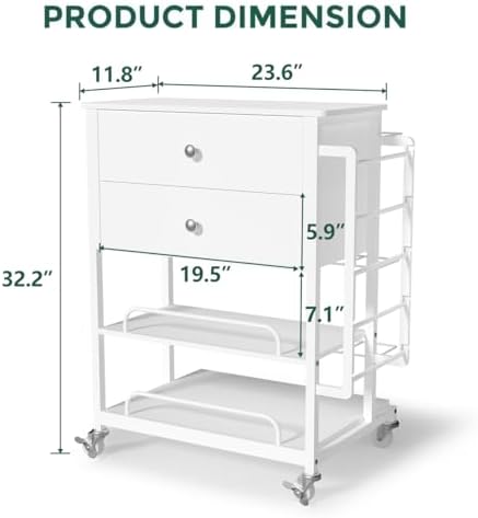 wrapping paper storage & organizer, craft cart with, front angle view