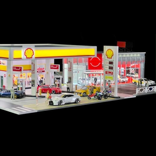 1/64 shell gas station display case gas station, close-up detail