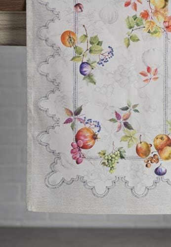 Maison d' Hermine Table Runner 100% Cotton Single Layer Table Runners 108 inches Long for Thanksgiving Christmas Decorations Home Kitchen Dining Party Wedding (Fruit D'Hiver, 14.5" x 108")