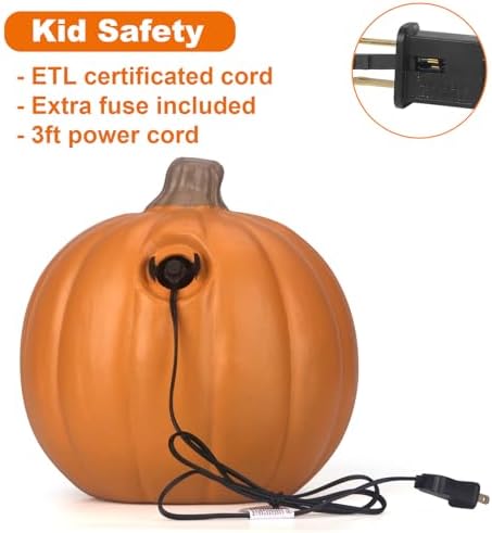 11" jack o lantern halloween pumpkin lantern light, close-up detail