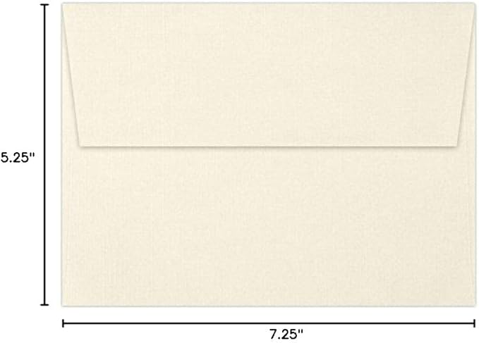 LUXPaper A7 Invitation Envelopes | Peel & Press | 5 1/4" x 7 1/4" | Natural Linen | 80lb. Text | 1,000 Qty