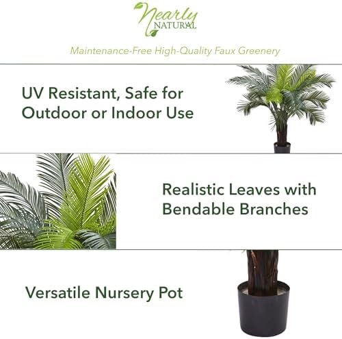 nearly natural 3 ft uv-resistant artificial cycas tree, side view