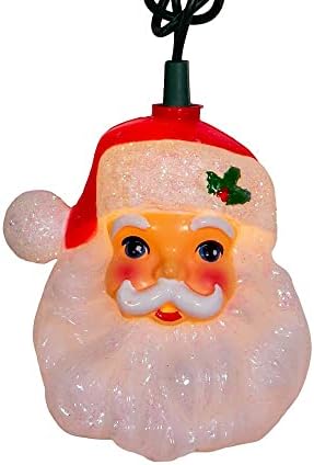 kurt s. adler ul 10-light santa head light, close-up detail