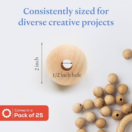 large wooden beads for crafts - pack of shown in use