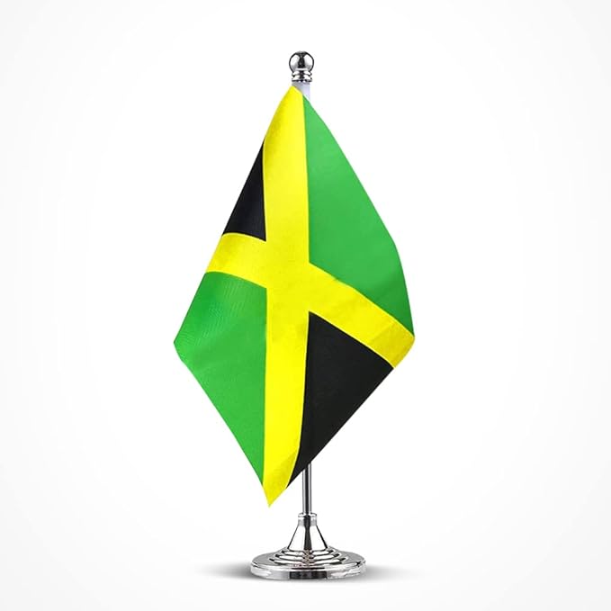 Jamaica Flag Jamaican Flags, Small Mini Jamaican Desk Flag, Used for Table Office Classroom Home Patriotic Events Decorations