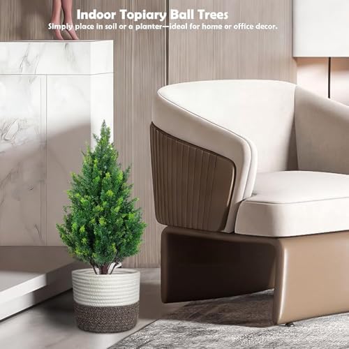 28 inch artificial cedar tree with pot, compact, view 9