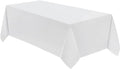 VidaFete Tablecloth 90 * 132inch Rectangle Table Cloth Polyester, Stain Wrinkle Resistant Polyester Dining Table Cover for Kitchen Dinning Party Wedding Rectangular Tabletop Buffet Decoration(White)