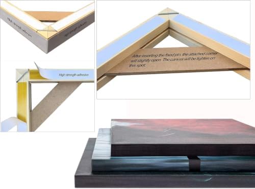 diy solid wood canvas frame kit with stretch, close-up detail