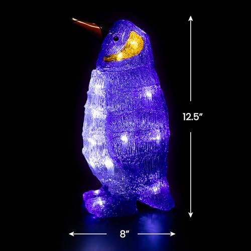 northlight lighted commercial grade acrylic penguin christmas display showing dimensions