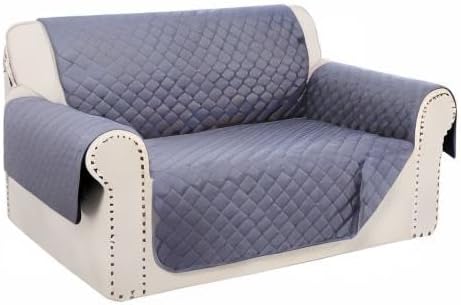 Reversible Loveseat Sofa Covers Couch Cover Furniture Protector(Loveseat Small,Dark Grey/Dark Grey)