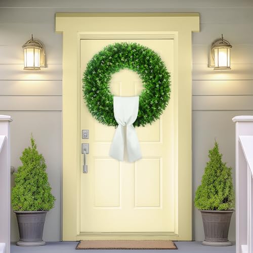 32'' large boxwood wreath, foldable green wreath with, package contents
